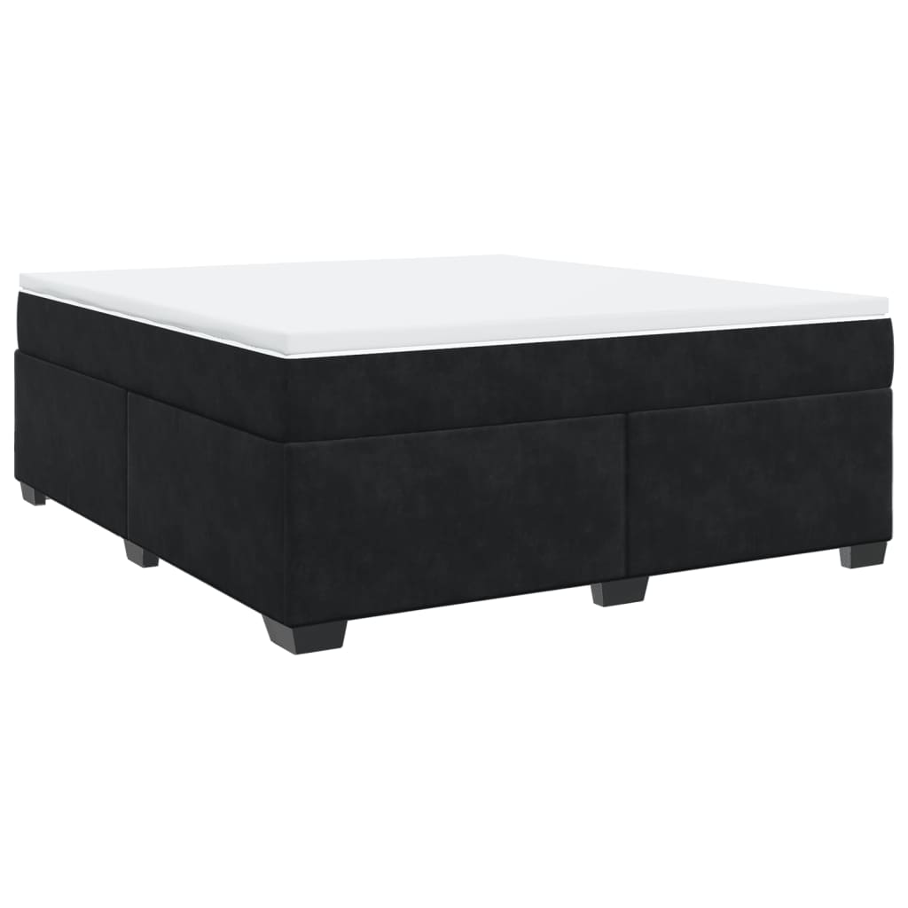 vidaXL Boxspring met matras fluweel zwart 180x200 cm, foto 3