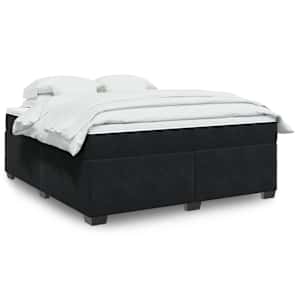 Box spring postel s matrací černá 180x200 cm samet - obrázek 1