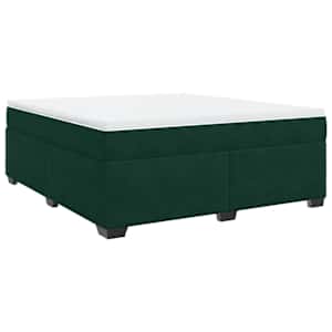 Box spring postel s matrací tmavě zelená 180x200 cm samet - obrázek 2