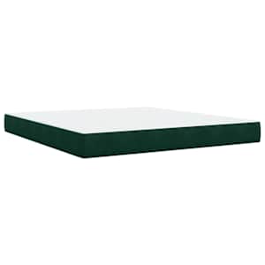 Box spring postel s matrací tmavě zelená 180x200 cm samet - obrázek 6