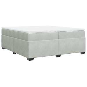 Box spring postel s matrací světle šedá 200x200 cm samet - obrázek 2