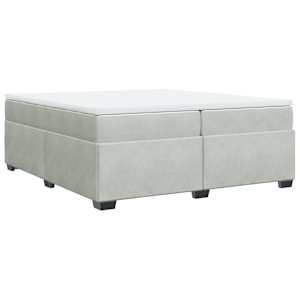 Box spring postel s matrací světle šedá 200x200 cm samet - obrázek 9
