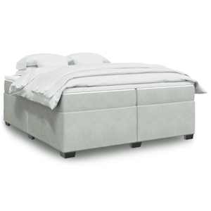 Box spring postel s matrací světle šedá 200x200 cm samet - obrázek 1
