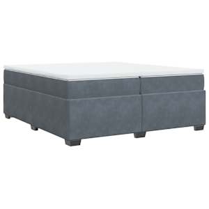 Box spring postel s matrací tmavě šedá 200x200 cm samet - obrázek 2