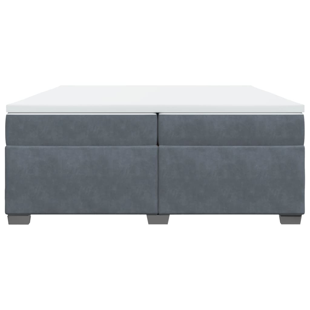 vidaXL Boxspring met matras fluweel donkergrijs 200x200 cm grijs, foto 4