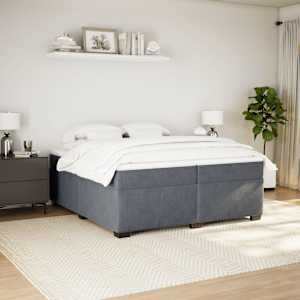 Box spring postel s matrací tmavě šedá 200x200 cm samet - obrázek 3