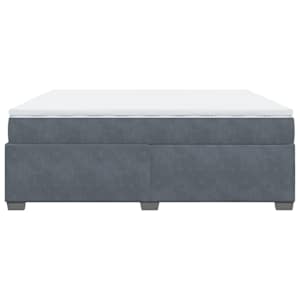 Box spring postel s matrací tmavě šedá 200x200 cm samet - obrázek 8