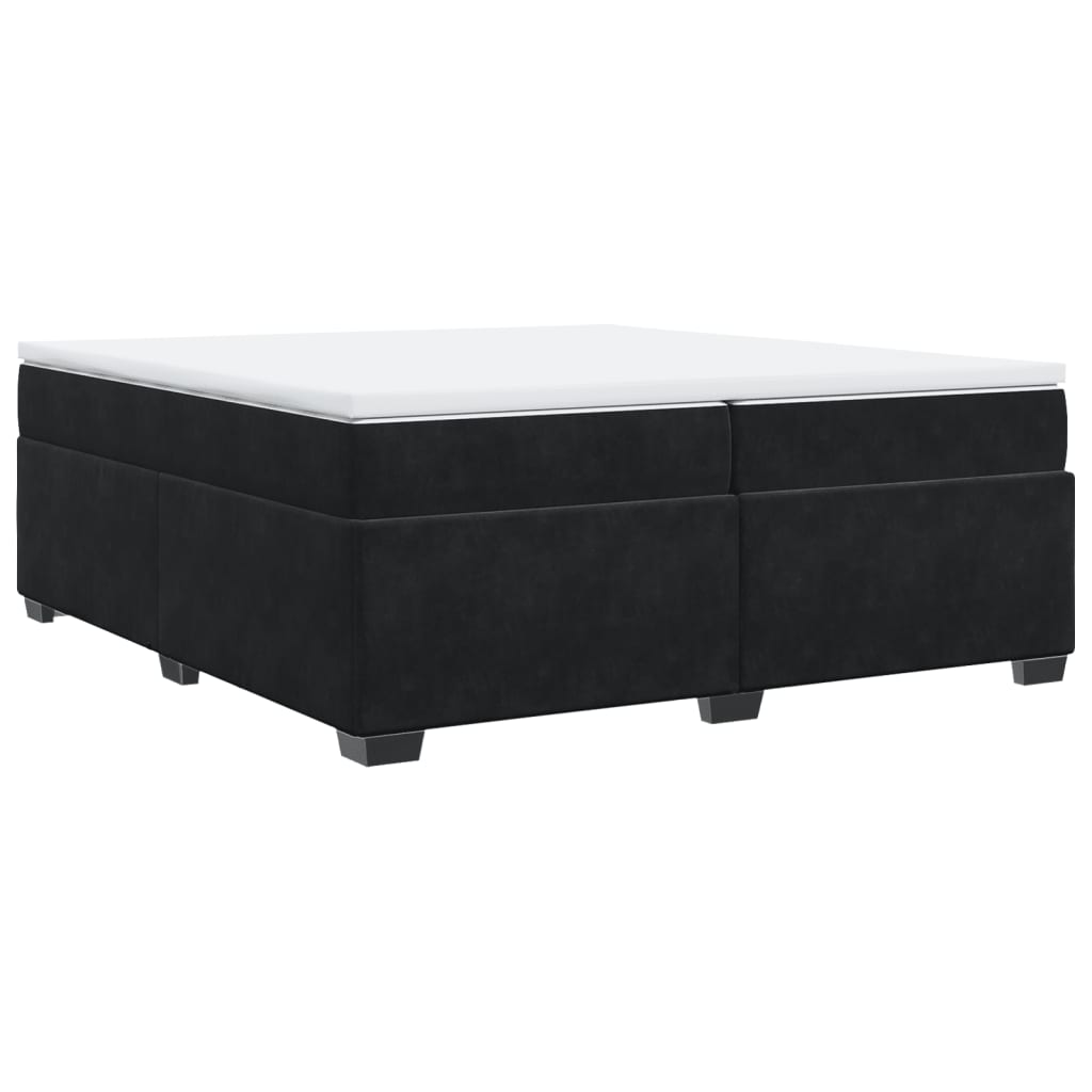 vidaXL Boxspring met matras fluweel zwart 200x200 cm, foto 3
