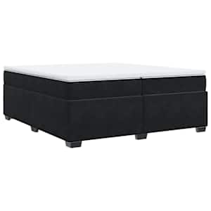 Box spring postel s matrací černá 200x200 cm samet - obrázek 2