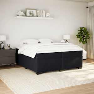 Box spring postel s matrací černá 200x200 cm samet - obrázek 3