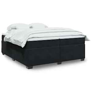Box spring postel s matrací černá 200x200 cm samet - obrázek 1