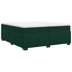Box spring postel s matrací tmavě zelená 200x200 cm samet - obrázek 2