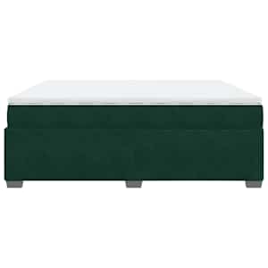 Box spring postel s matrací tmavě zelená 200x200 cm samet - obrázek 8