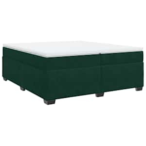 Box spring postel s matrací tmavě zelená 200x200 cm samet - obrázek 9