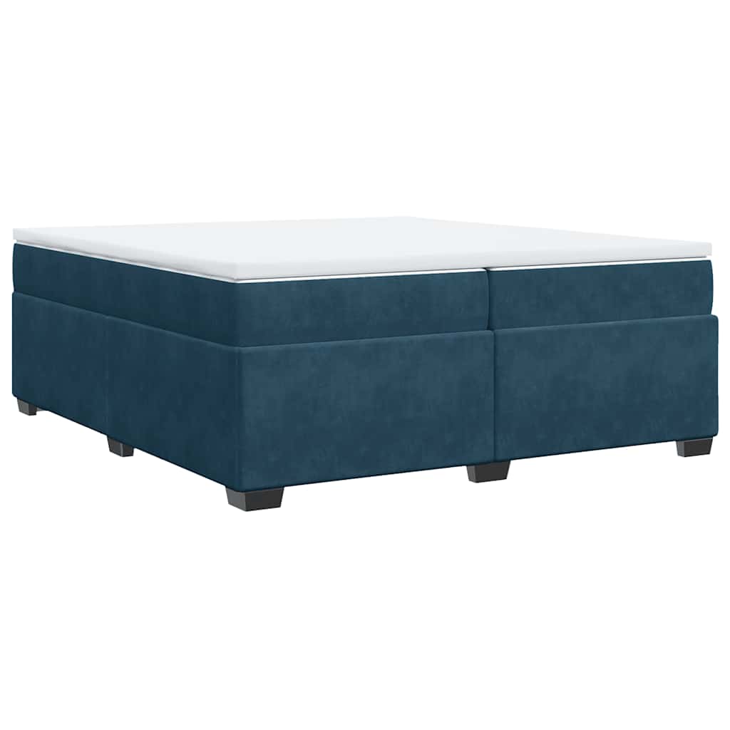 vidaXL Boxspring met matras fluweel donkerblauw 200x200 cm blauw, foto 3