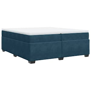 Box spring postel s matrací tmavě modrá 200x200 cm samet - obrázek 2
