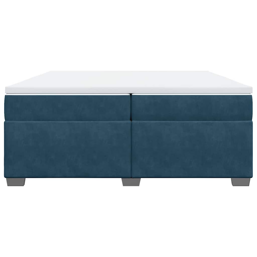 vidaXL Boxspring met matras fluweel donkerblauw 200x200 cm blauw, foto 4