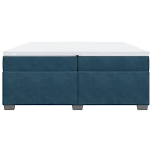 Box spring postel s matrací tmavě modrá 200x200 cm samet - obrázek 4