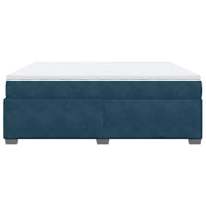 Box spring postel s matrací tmavě modrá 200x200 cm samet - obrázek 8
