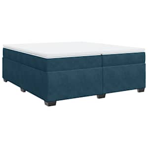 Box spring postel s matrací tmavě modrá 200x200 cm samet - obrázek 9