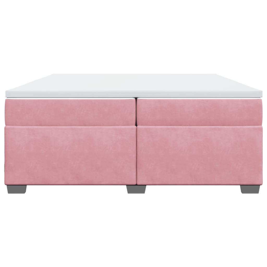 vidaXL Boxspring met matras fluweel roze 200x200 cm, foto 4
