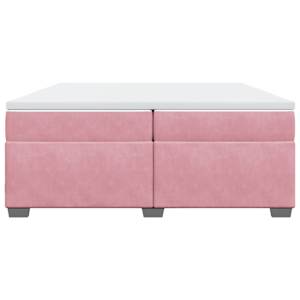 Box spring postel s matrací růžová 200x200 cm samet - obrázek 4