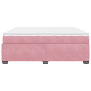 Box spring postel s matrací růžová 200x200 cm samet - obrázek 8