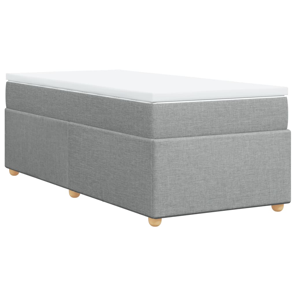 vidaXL Boxspring met matras stof lichtgrijs 80x200 cm grijs, foto 3