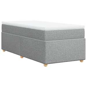 Box spring postel s matrací světle šedá 80 x 200 cm textil - obrázek 2