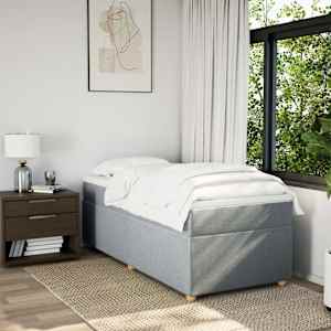 Box spring postel s matrací světle šedá 80 x 200 cm textil - obrázek 3