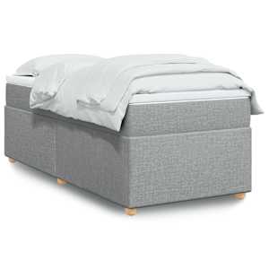 Box spring postel s matrací světle šedá 80 x 200 cm textil - obrázek 1