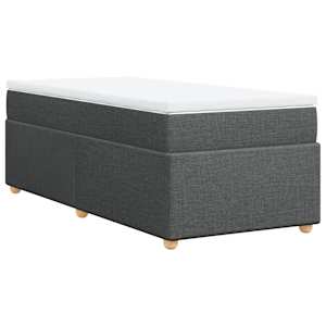 Box spring postel s matrací tmavě šedá 80 x 200 cm textil - obrázek 2