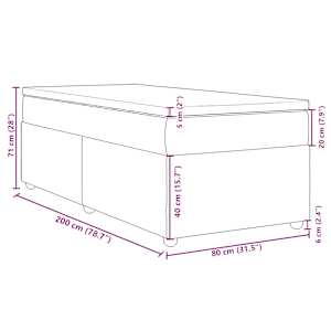Box spring postel s matrací tmavě šedá 80 x 200 cm textil - obrázek 12
