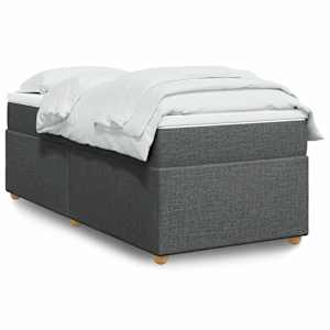 Box spring postel s matrací tmavě šedá 80 x 200 cm textil - obrázek 1