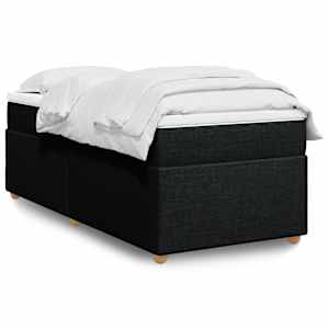Box spring postel s matrací černá 80 x 200 cm textil - obrázek 1