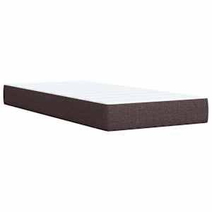 Box spring postelja z vzmetnico temno rjava 80x200 cm blago - slika 6