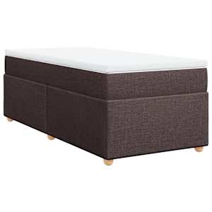 Box spring postelja z vzmetnico temno rjava 80x200 cm blago - slika 9