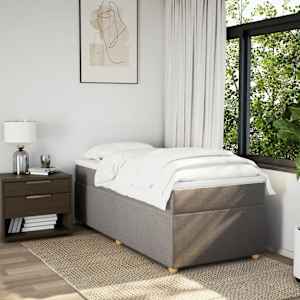 Box spring postel s matrací taupe 80x200 cm textil - obrázek 3