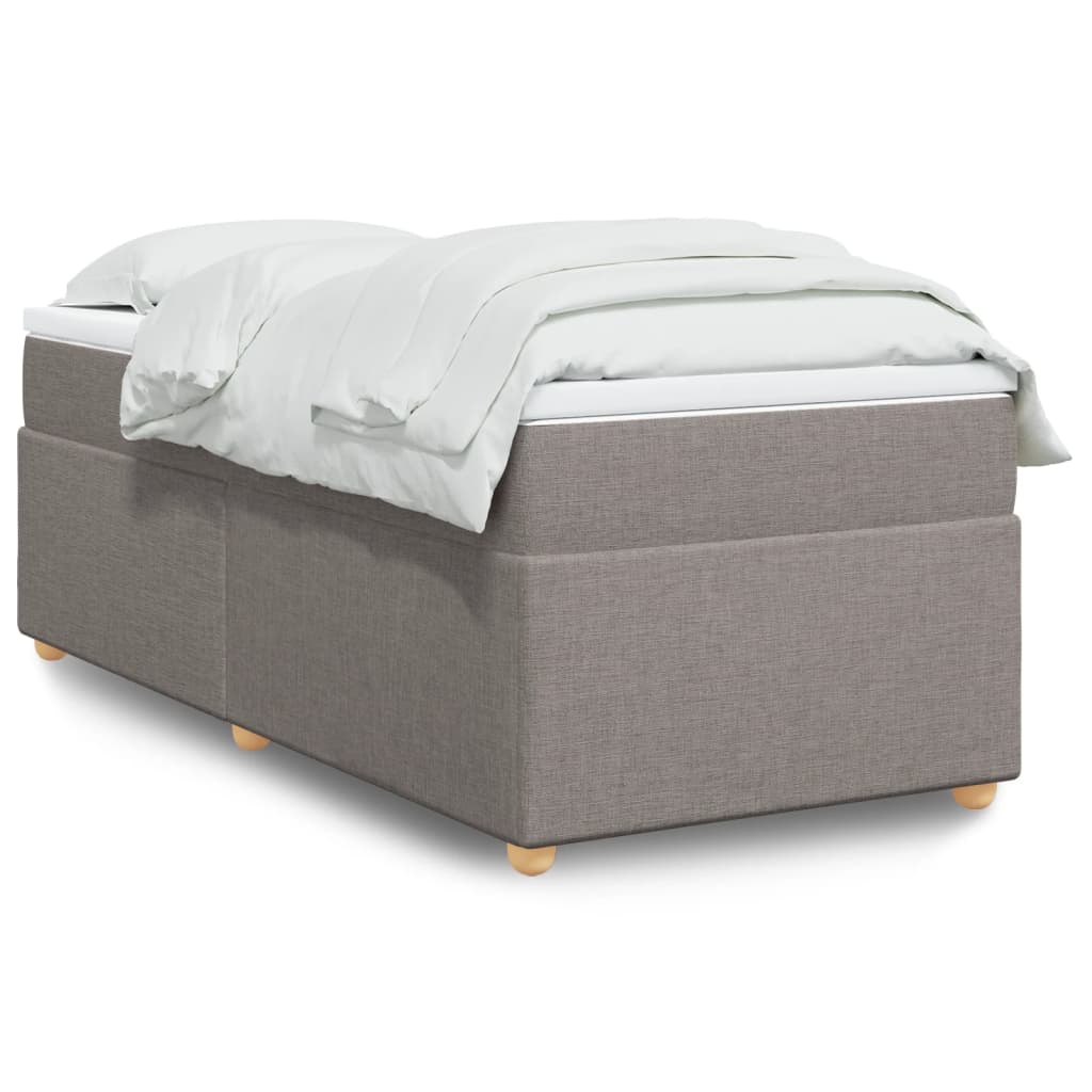 vidaXL Boxspringbett mit Matratze Taupe 80x200 cm Stoff