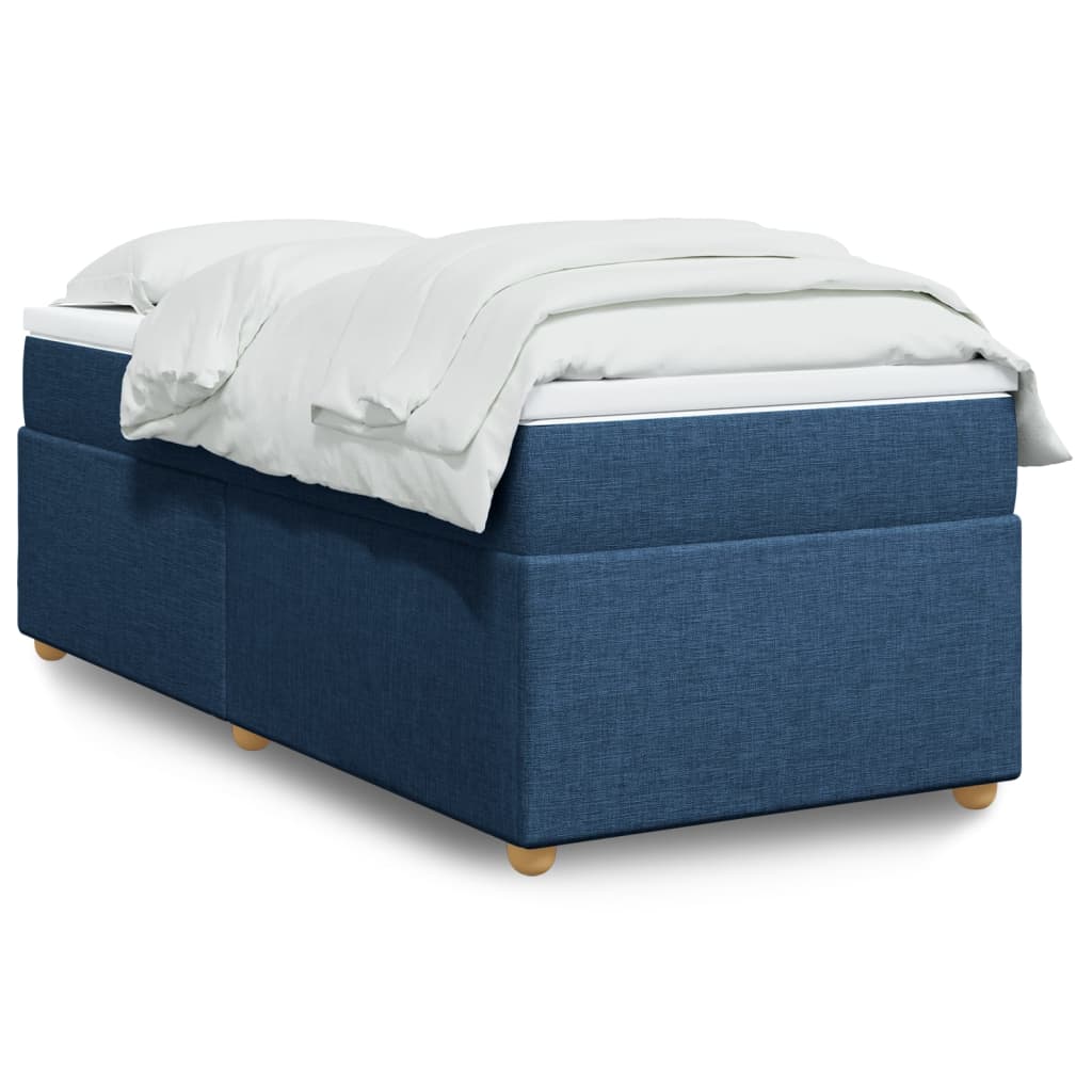 vidaXL Boxspringbett mit Matratze Blau 80x200 cm Stoff