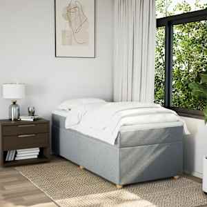 Box spring postel s matrací světle šedá 90x190 cm textil - obrázek 3