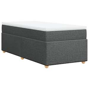 Box spring postel s matrací tmavě šedá 90x190 cm textil - obrázek 2
