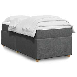 Box spring postel s matrací tmavě šedá 90x190 cm textil - obrázek 1