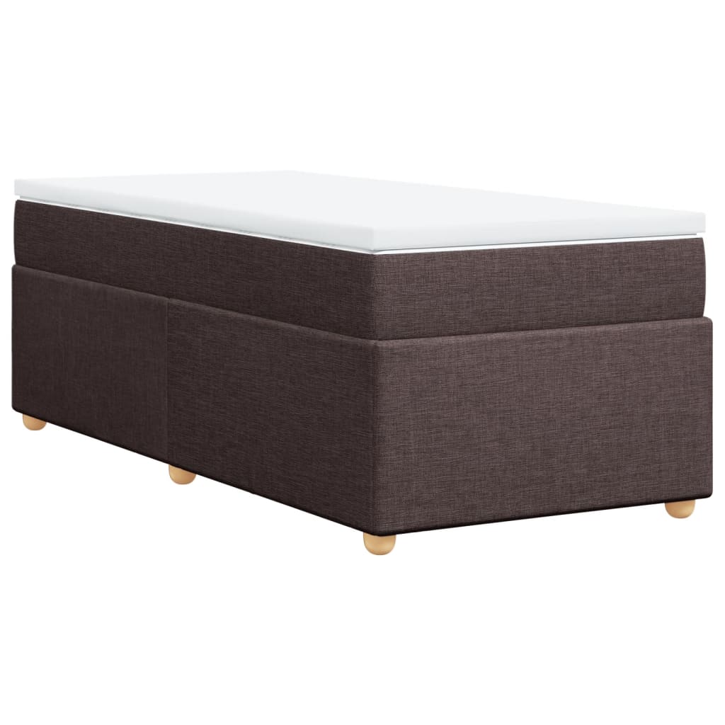 vidaXL Boxspring met matras stof donkerbruin 90x190 cm bruin, foto 3