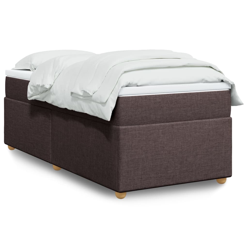 Boxspringbett mit Matratze Dunkelbraun 90×190 cm Stoff