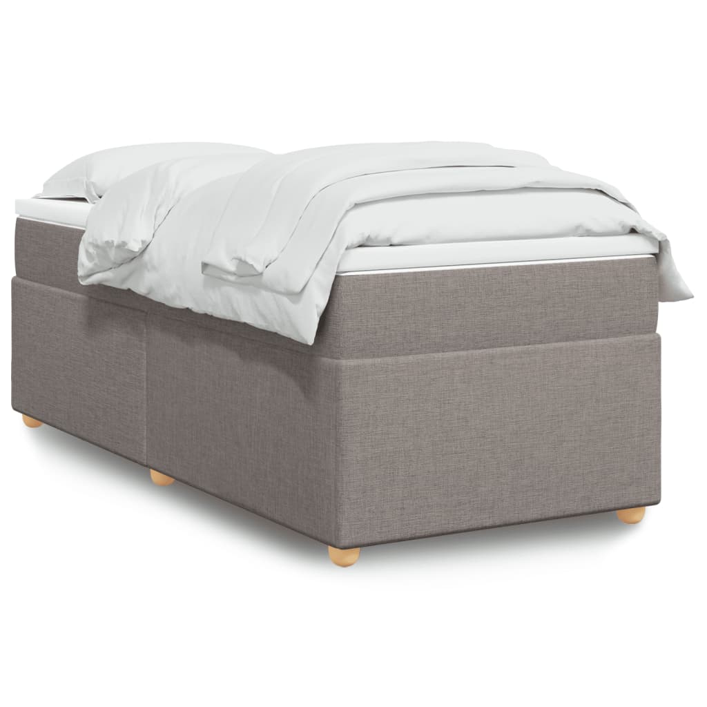 vidaXL Boxspringbett mit Matratze Taupe 90x190 cm Stoff