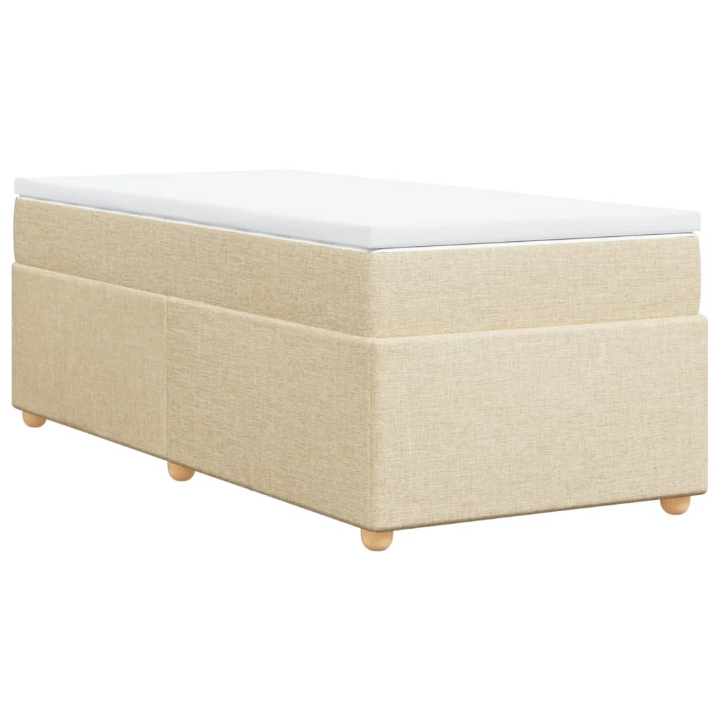 vidaXL Boxspring met matras stof crèmekleurig 90x190 cm, foto 3