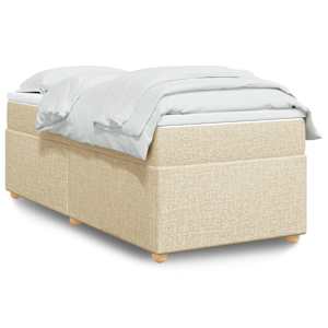 Box spring postelja z vzmetnico krem 90x190 cm blago