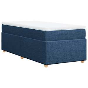 Box spring postel s matrací modrá 90x190 cm textil - obrázek 2