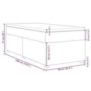 Box spring postel s matrací modrá 90x190 cm textil - obrázek 12
